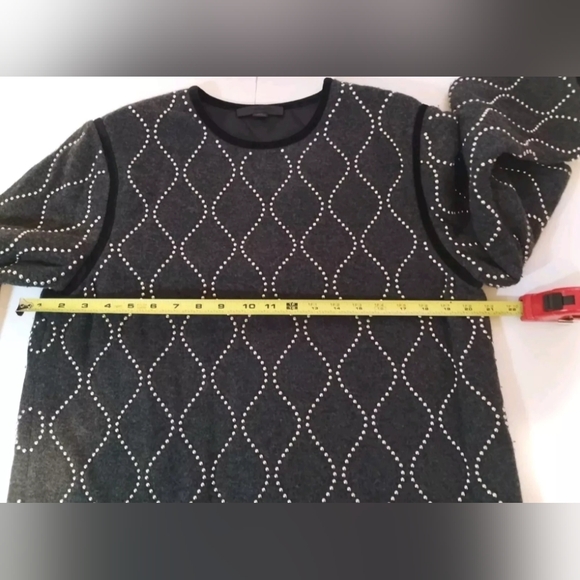 Alexander Wang Wool Cashmere Studded Sweater Pullover Gray Quilted Sz M - Picture 9 of 11